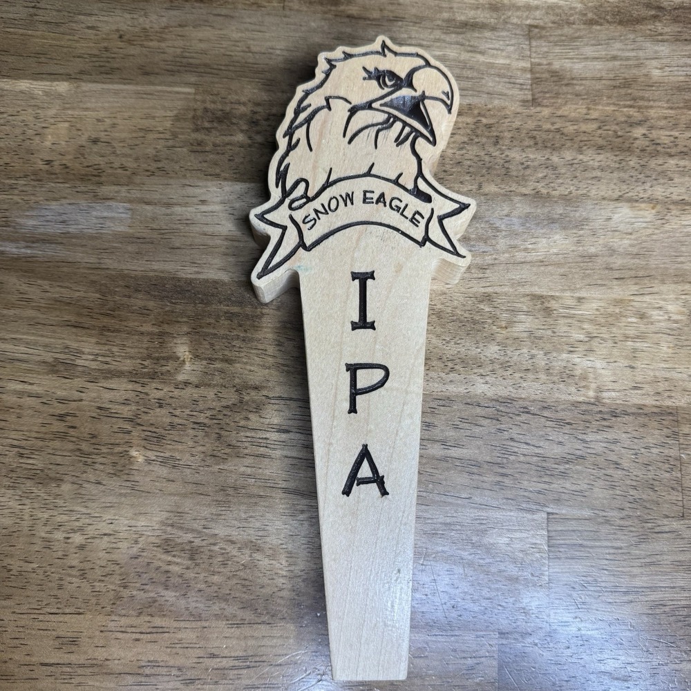 Snow Eagle IPA Beer Tap Handle Wooden Carved Eagle Craft Brew Bar Decor